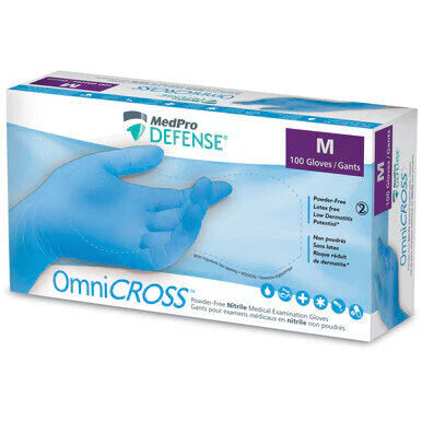 MEDPRO DEFENSE OMNICROSS NITRILE POWDER-FREE EXAM GLOVE M 100PC ...